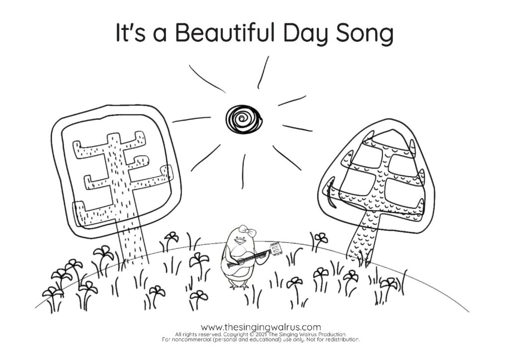 Coloring Sheets hill scene