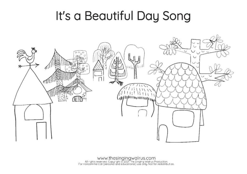 Coloring Sheet tree scene