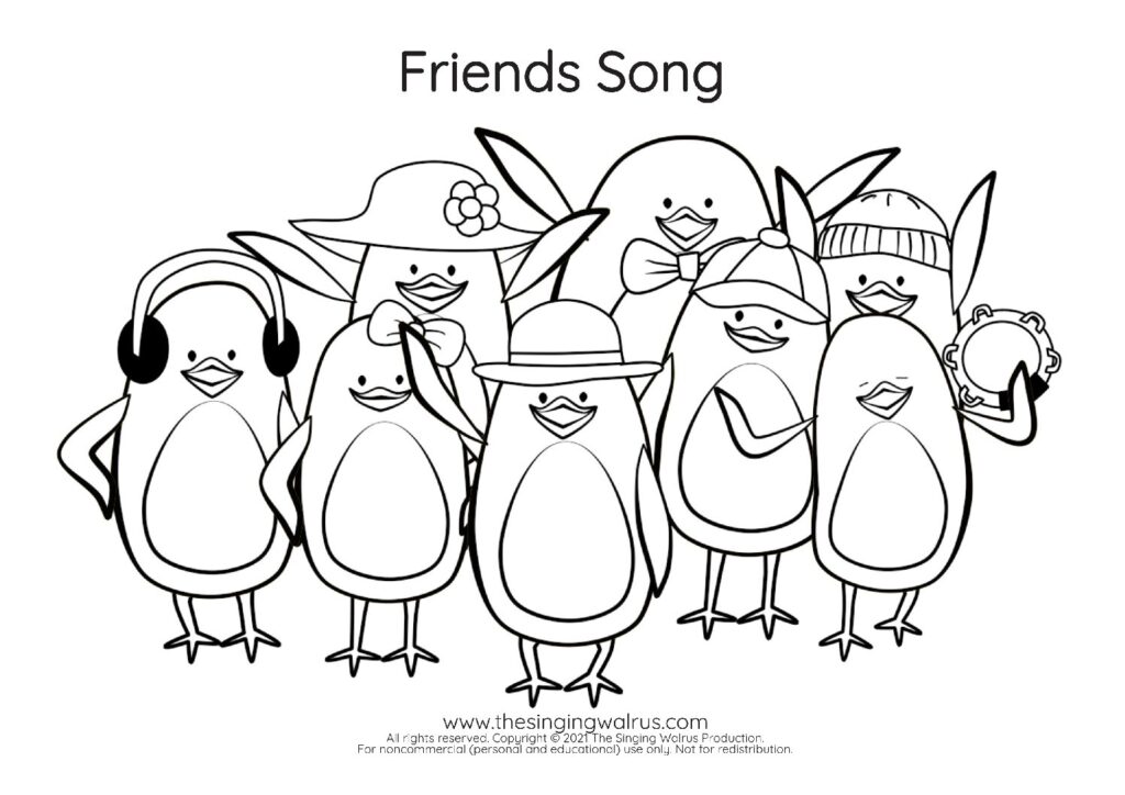 Friends coloring group