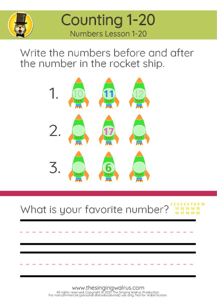1-20 Lesson rocket ships 