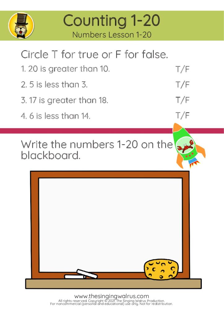 1-20 Lesson true or false 