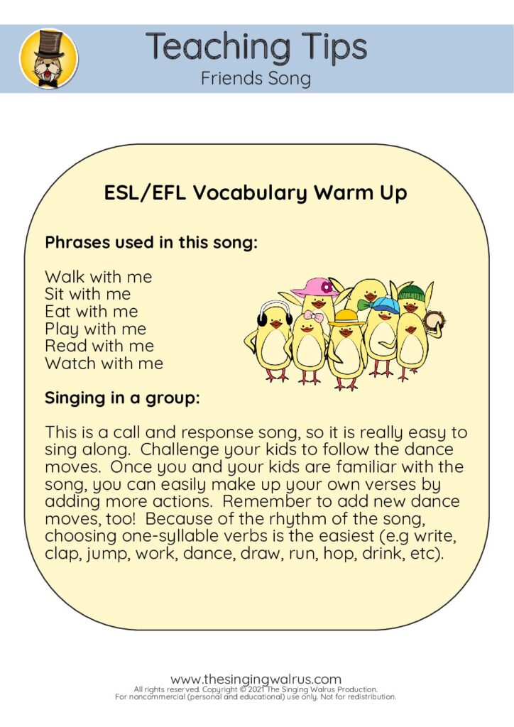Friends Song teaching tips