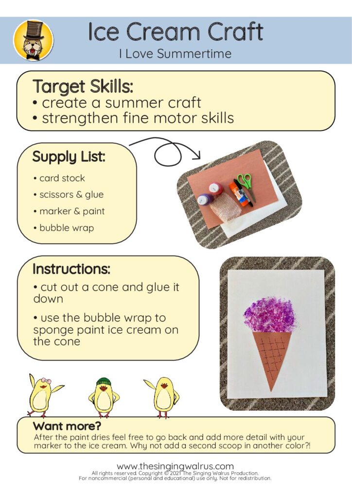 Summertime ice cream craft