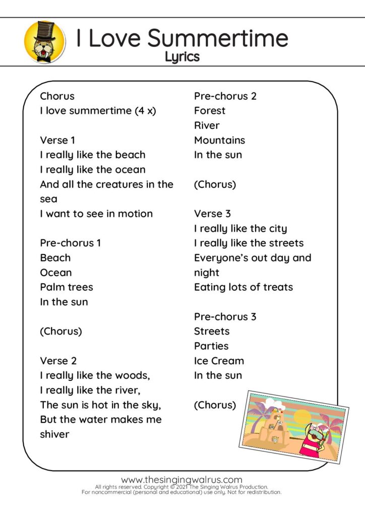 I Love Summertime Lyrics