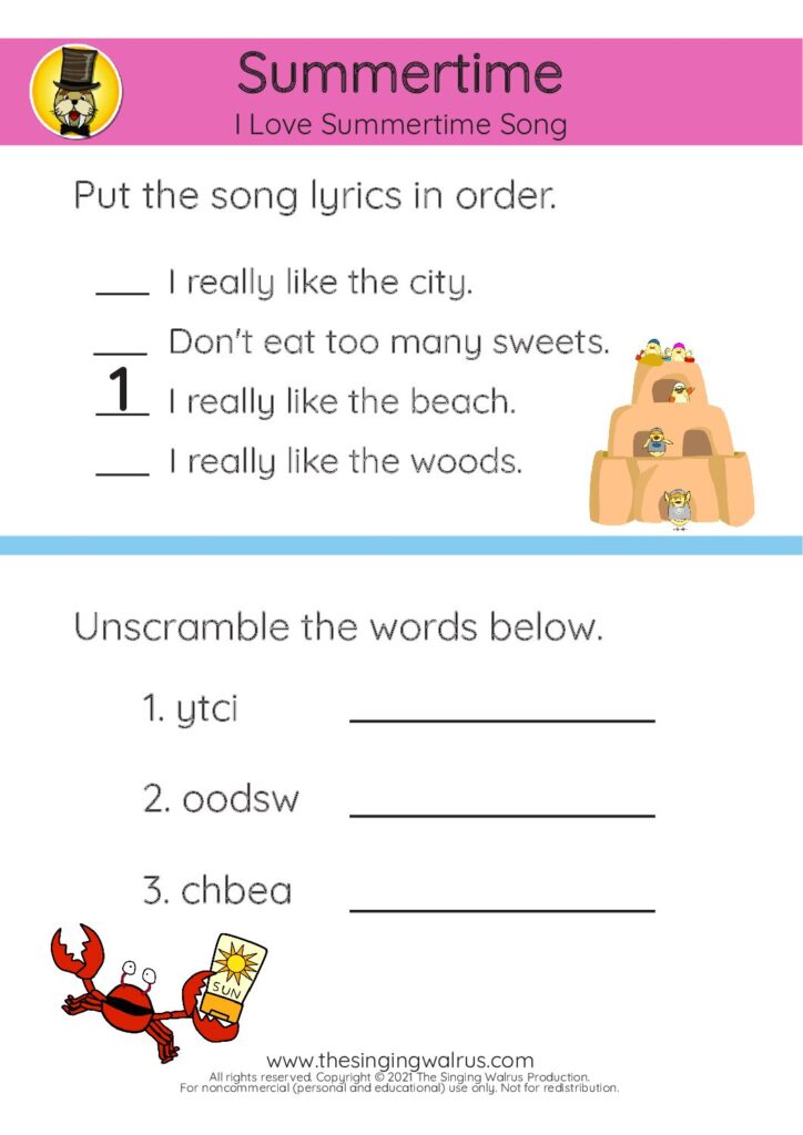 Summertime lyric order 