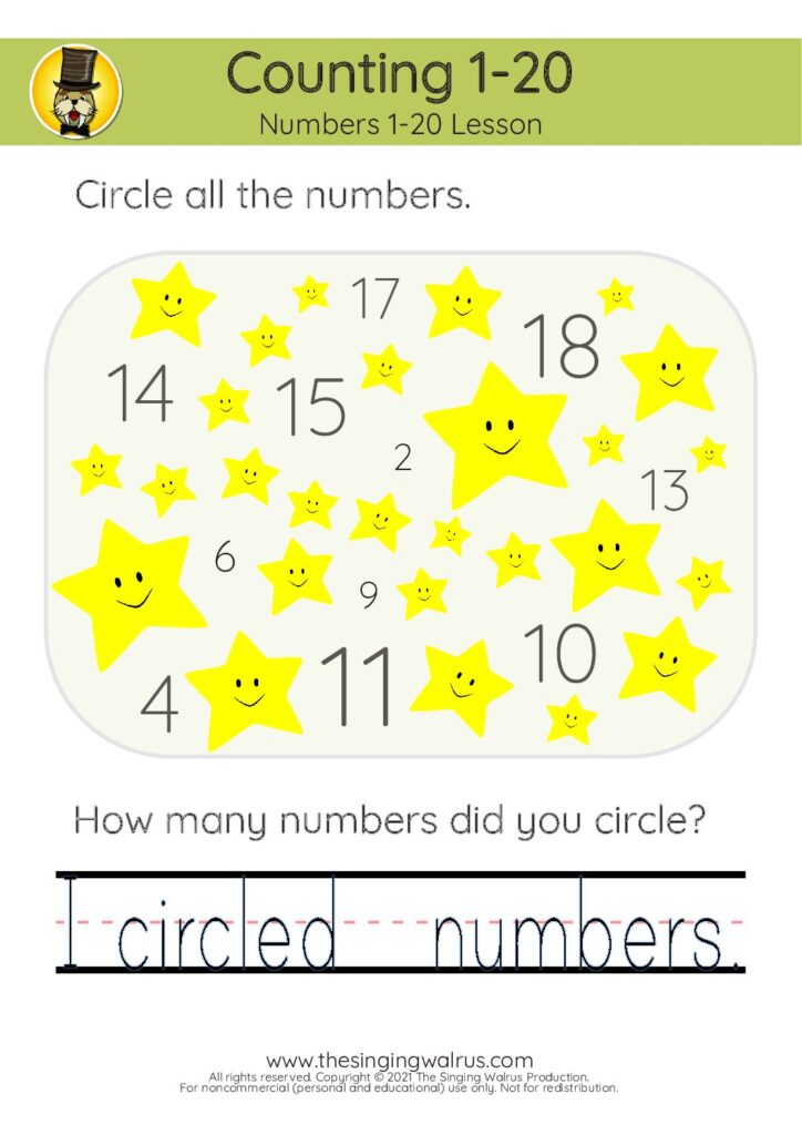 1-20 Lesson circle 