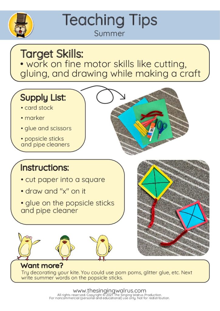 Summer Song kite craft