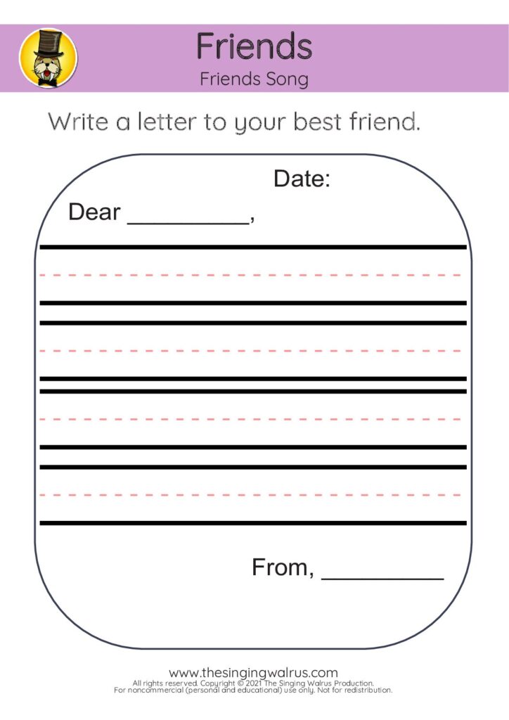Friends Song write a letter 