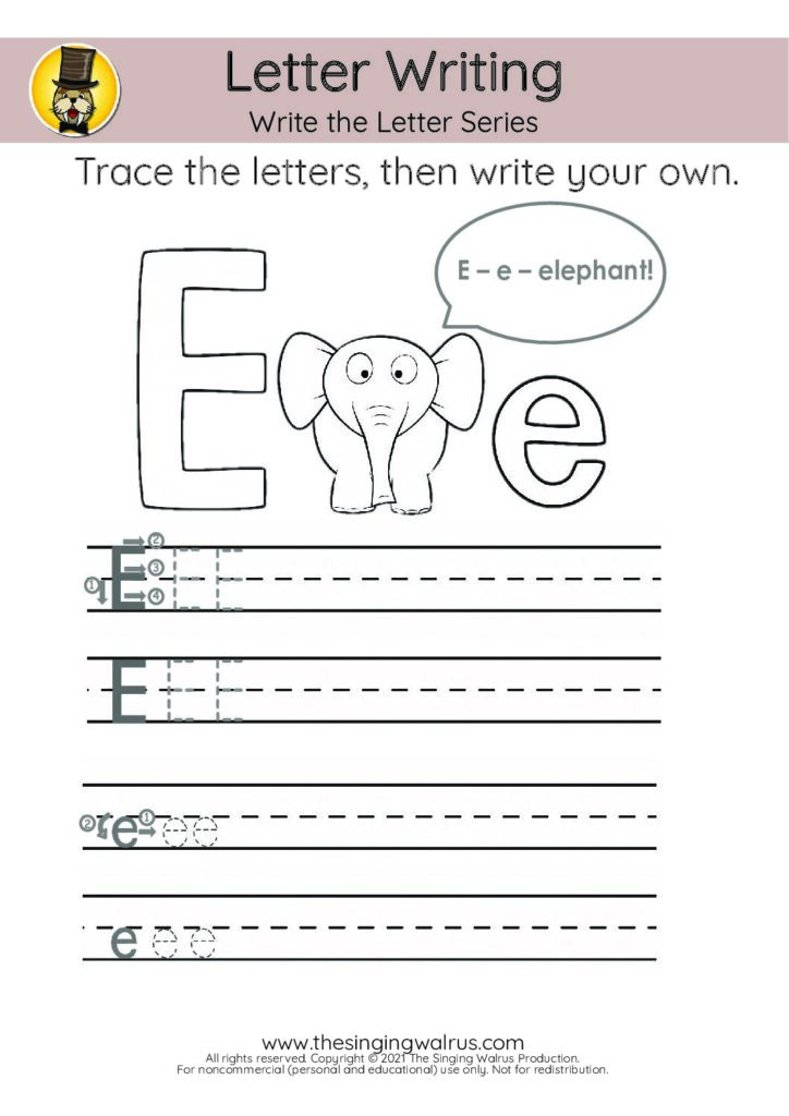 Write the Letter E