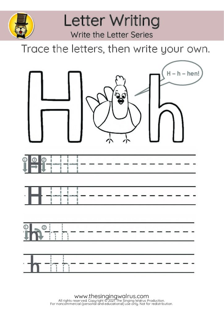 Write the Letter H