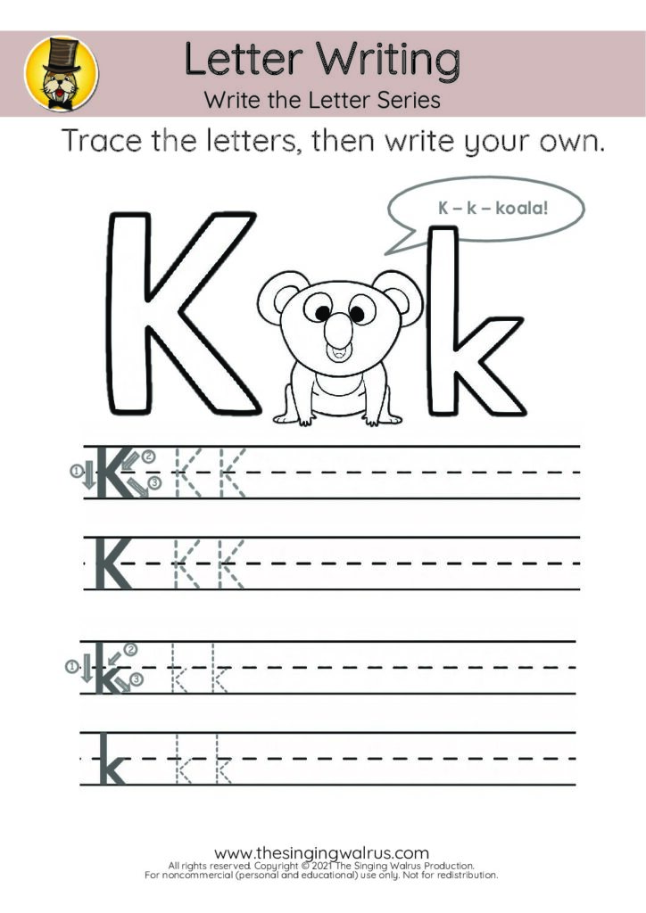 Write the Letter K