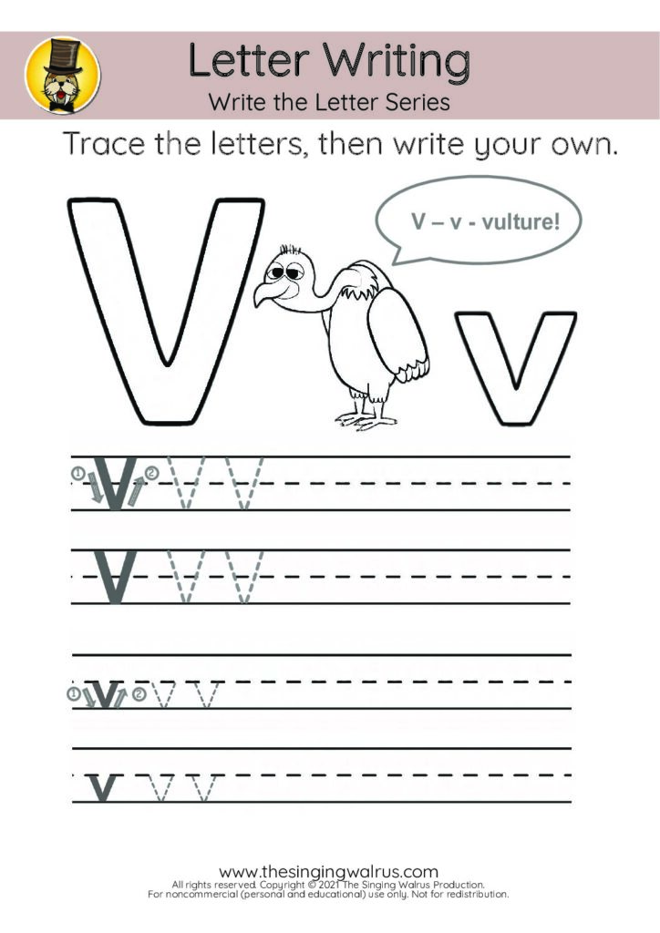 Write the Letter V