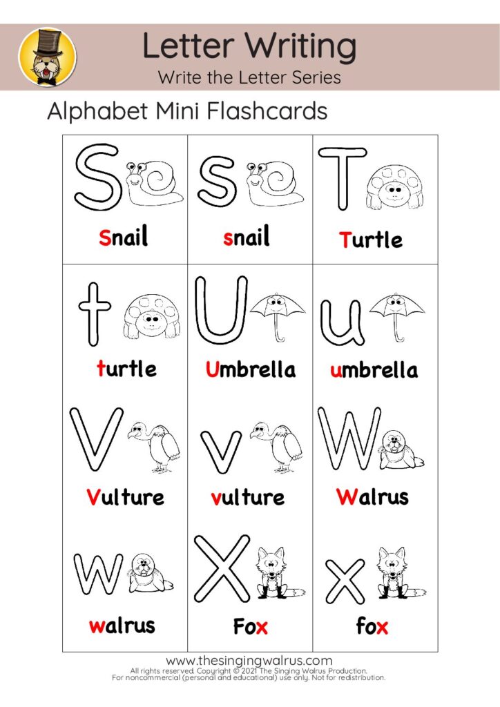 B&W Flashcards S-X