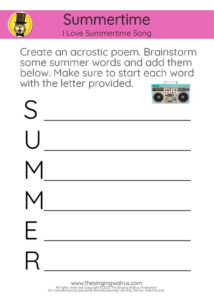 Summertime poem 
