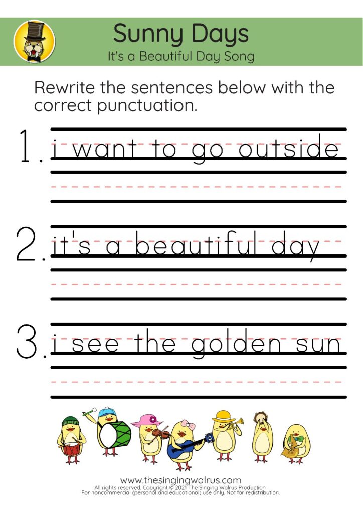 Beautiful Day punctuation 