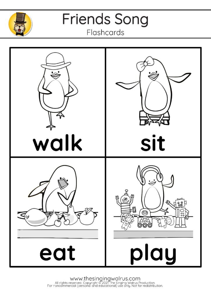 Friends Song Flashcards Images & Vocab