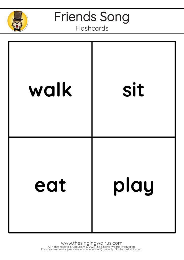 Friends Song Flashcards Vocab