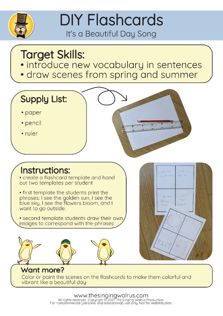 Beautiful Day DIY flashcards