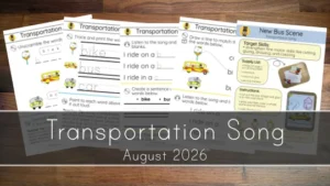 Transportation Song Printables